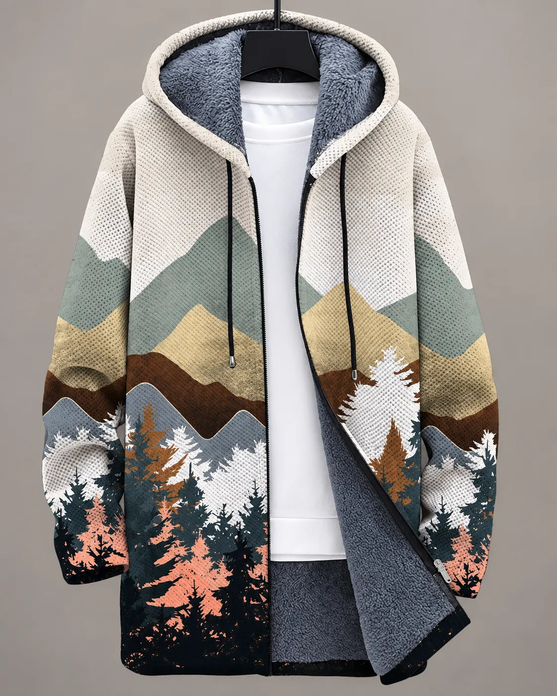 Elara Artistic Eye-Print Hooded Jacket