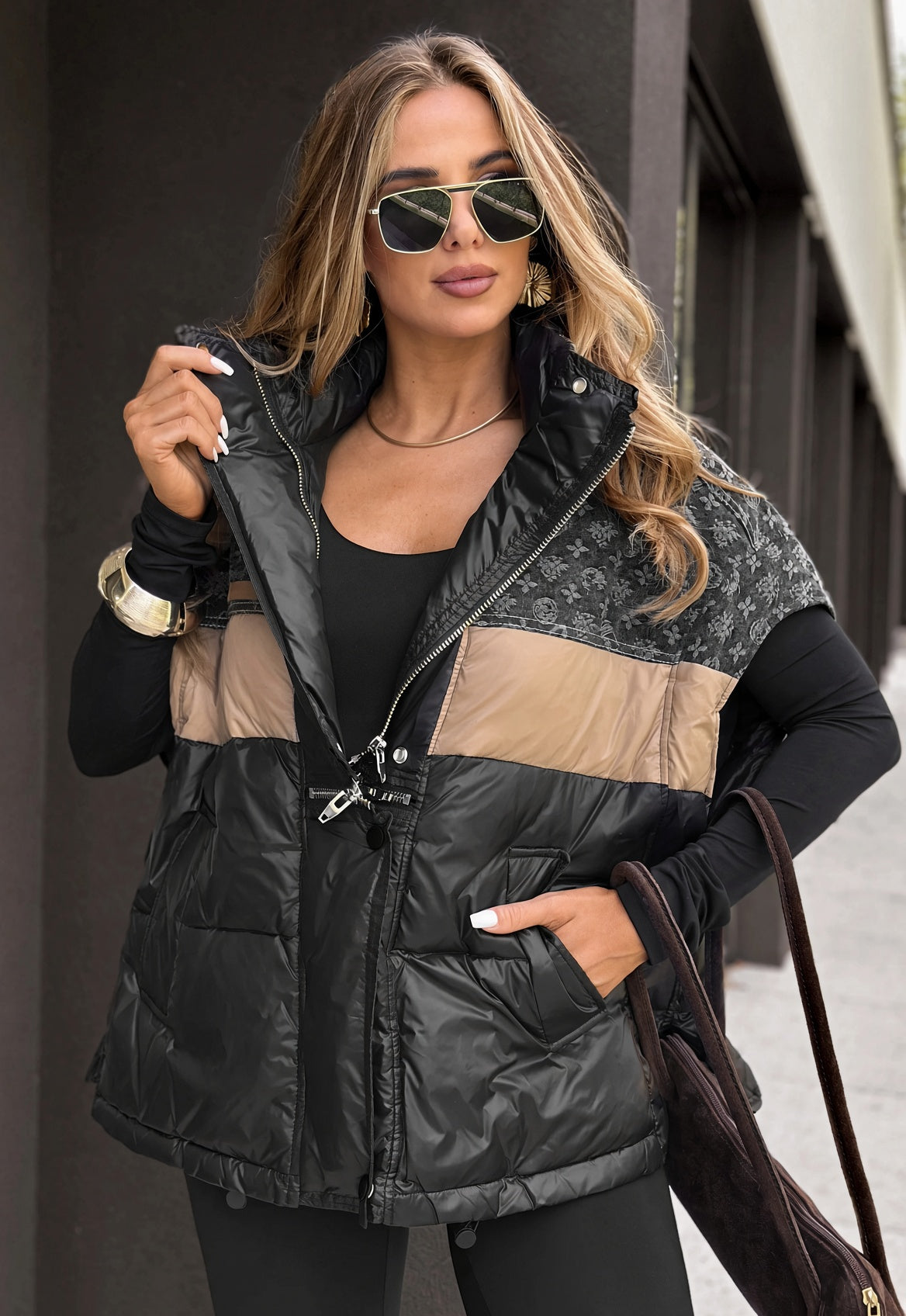 Noelle | Padded High-Collar Puffer Vest
