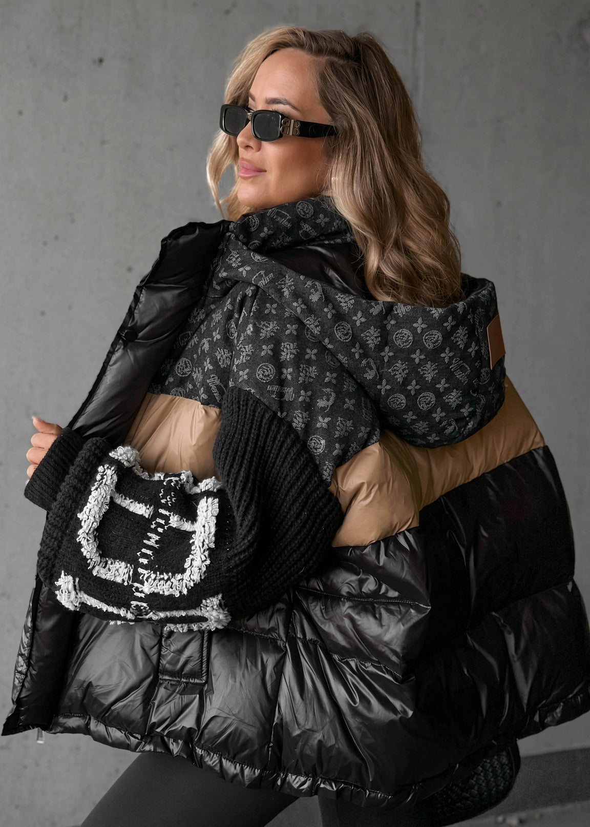 Natalie | Knit-Sleeve Puffer Coat