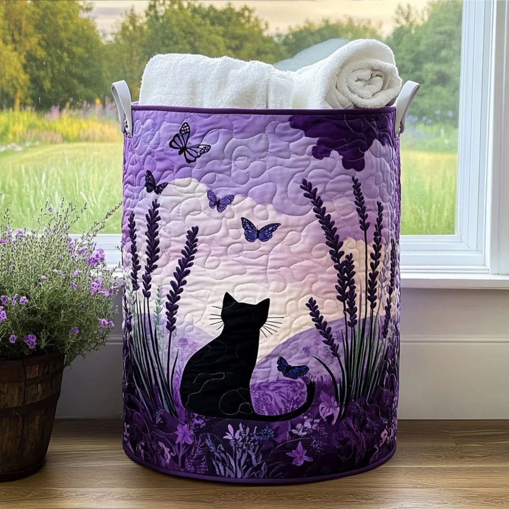 The Cat Lover's Basket – Handmade Quilted Laundry Basket