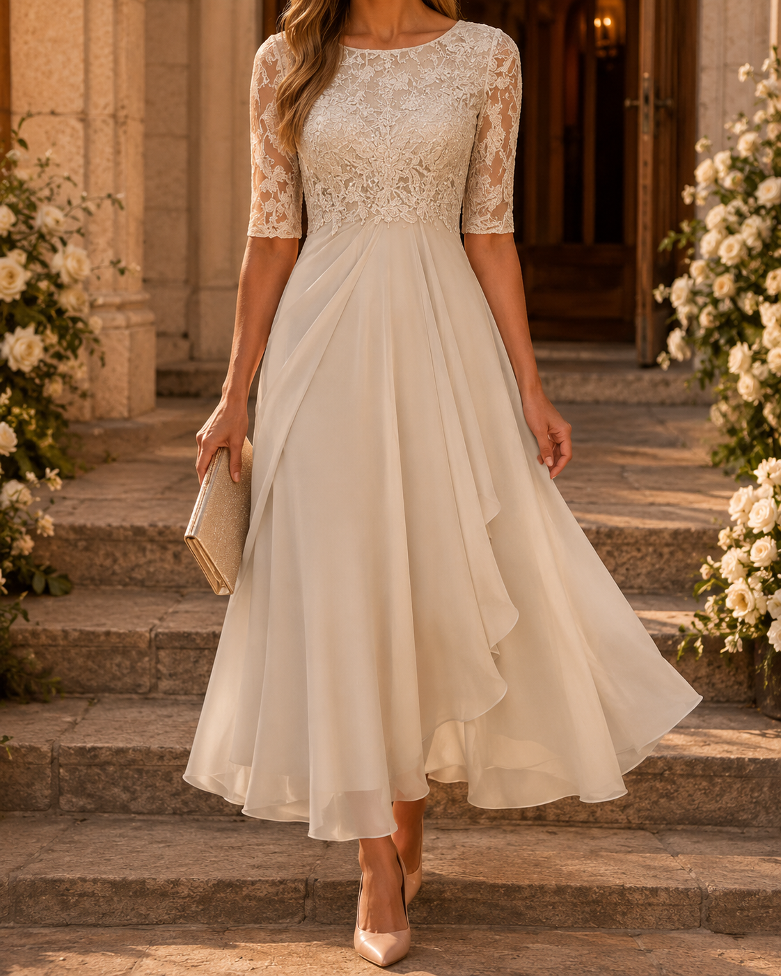 The Marjorie Lace Midi Dress