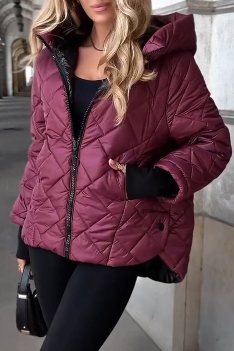 Sarah | Quilted Hooded Zip Jacket
